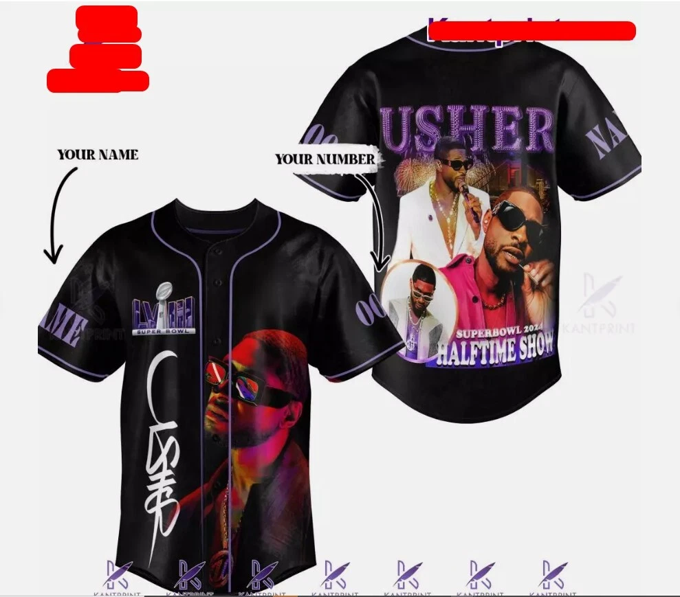 Usher Tour 2024 Halftime Show Baseball Jersey