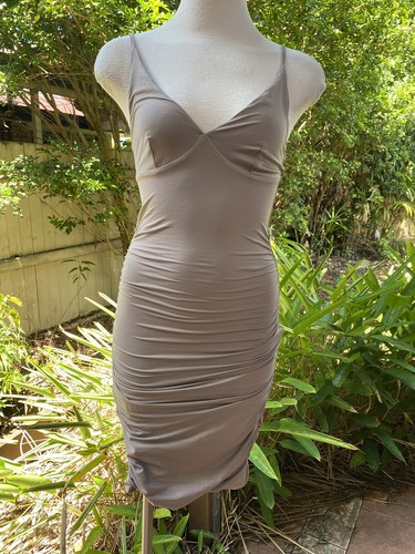 bodycon tan dress