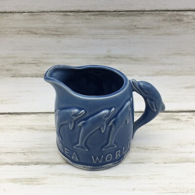 1974 Vintage Sea World Ceramic Creamer Dolphin Blue Japan | eBay