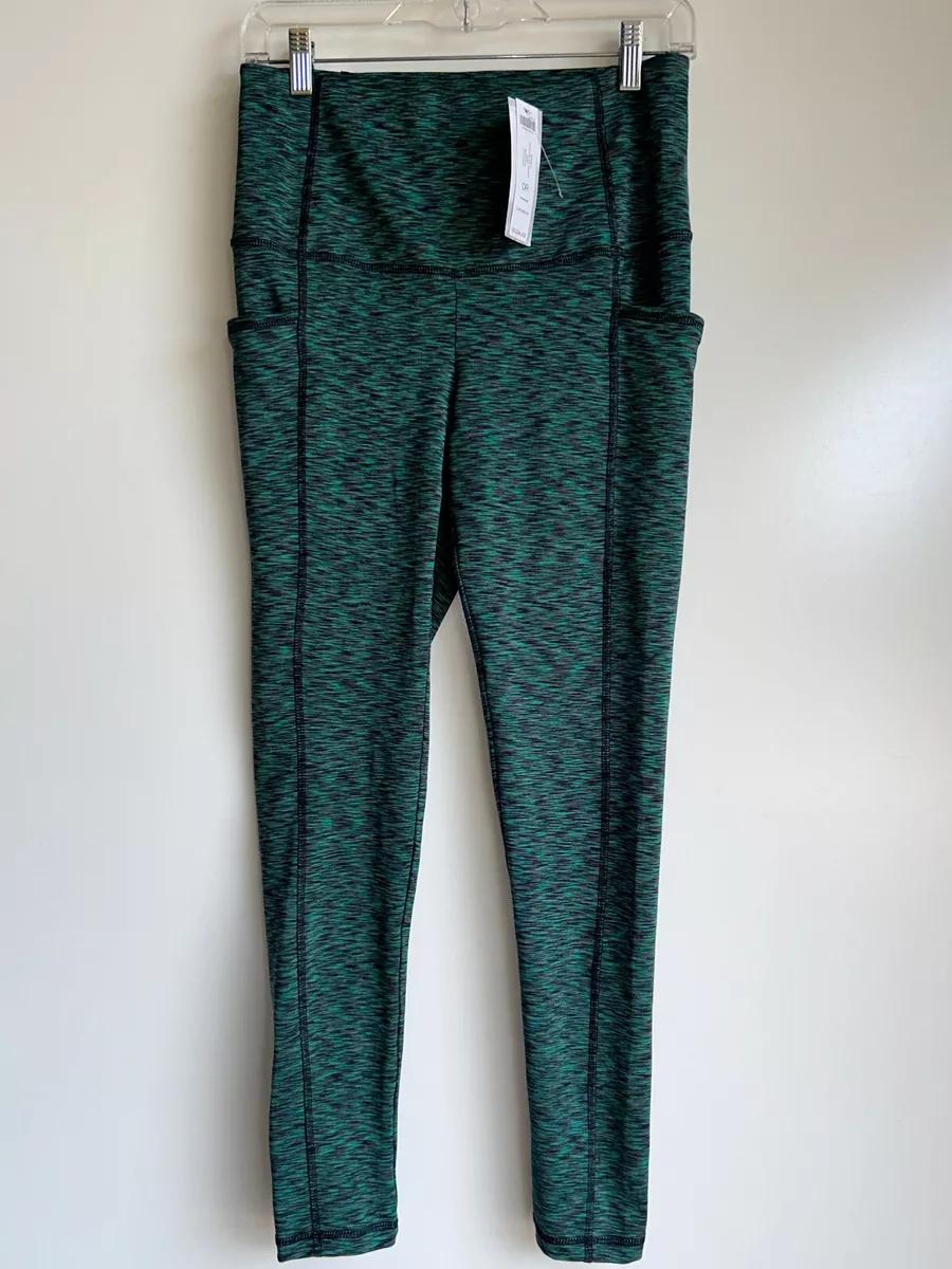 NWT $85 CHICO'S ZENERGY Black/Green Spacedye Pocket Leggings Size 3= US  16/18