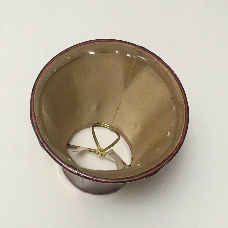 Allen + Roth Extra Small Burgundy Red Satin Light Lamp Shade XS 3”x 5.25"x 5"   - Image 4 of 4