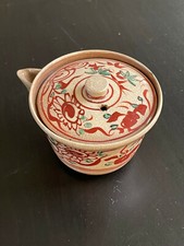 Raro IN Ceramica Antica Giappone Firmato Piccolo Vaso A Coperchio Decorazione Da