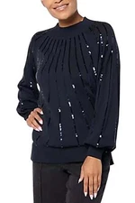 Jingle Belles by Kim Gravel Women's Star Burst Mock Sweater Eclipse