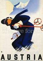 Ski Austria, Vintage Travel Reproduction Rolled Canvas Print 24x32 In Ski Austria, Vintage Travel Reproduction Rolled Canvas Print 24x32 In