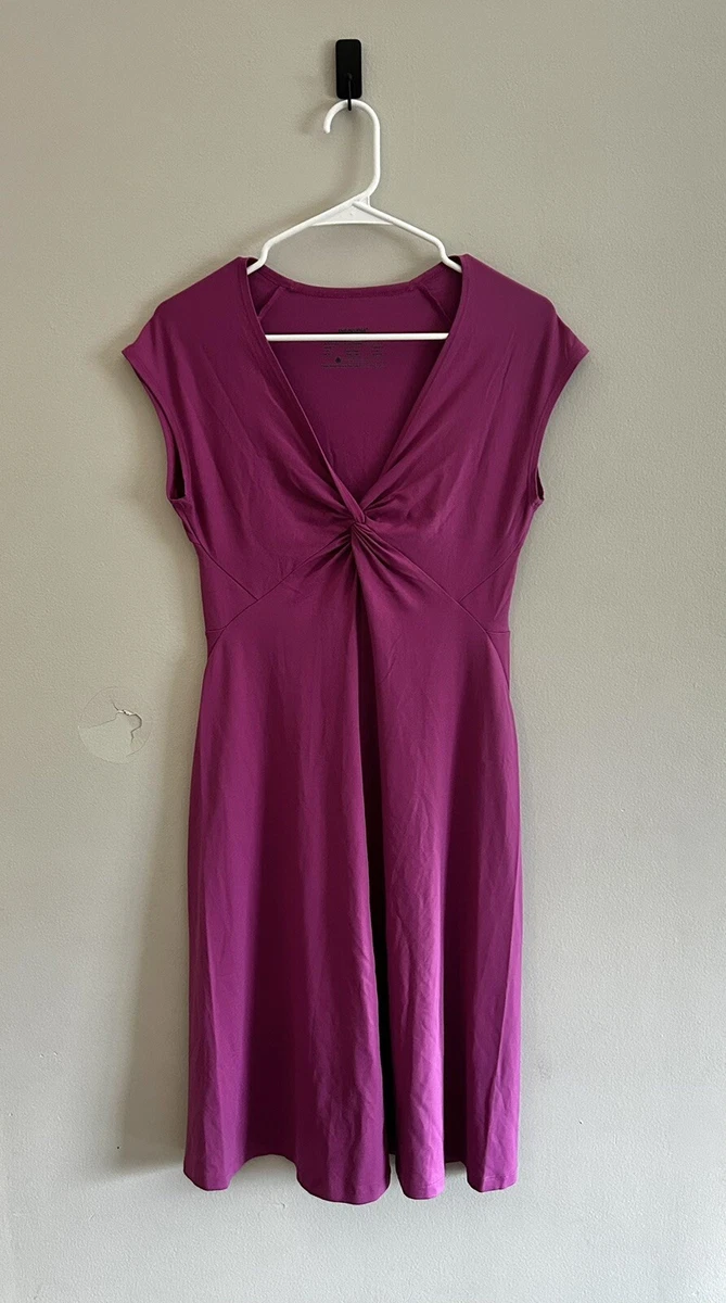 PATAGONIA Seabrook Bandha Women M Twist Neck Magenta Dress Cap