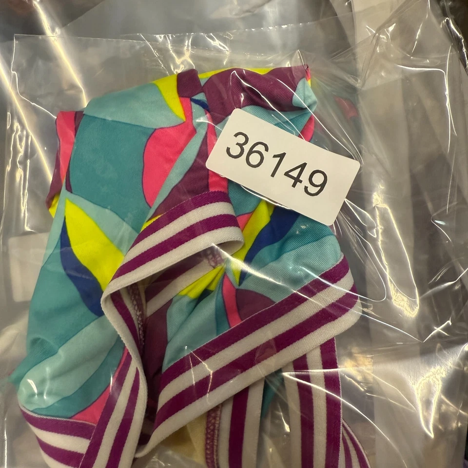 Camiseta Tankini Lands' End Niñas 10 Azul Floral Sin Mangas Forrada Cuello Cuadrado Natación Foto 4 de 4