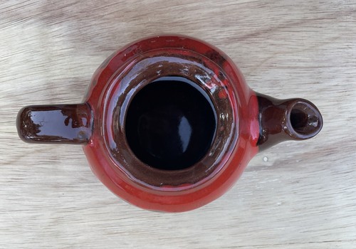 VINTAGE RCAP Royal Canadian Goccia Smalto Arte Ceramica Teiera con Coperchio Marrone - Foto 5 di 6