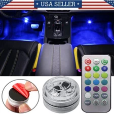 COLORFUL LED LIGHTS CAR INTERIOR ACCESSORIES ATMOSPHERE LAMP W/ REMOTE CONTROL