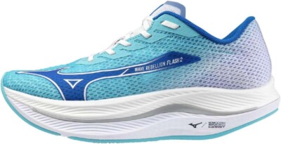 MIZUNO Men's Running Shoes WAVE REBELLION FLASH 2 J1GC2435 Blue x Blue x White