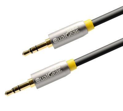 QualGear Pro Audio Cable, 3.5mm Male to Male, 4Ft., 24K Gold Plated, Ships Free.