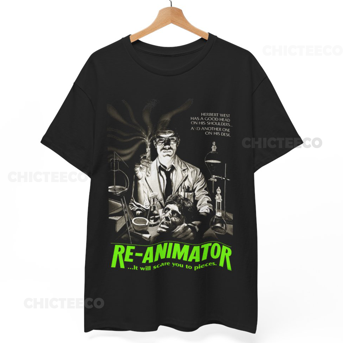 Re-Animator Movie T-Shirt, 80's Horror Cult Movie Friday the 13th, Punk Unisex