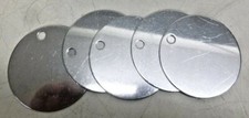 NEW Blank Metal Tag, Tag Shape Round, Diameter 2 in, Width 2 in, SS, 25PC