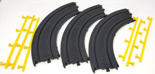 Tyco HO Slot Car 9" R 1/4 Circle Track, No. B-5843, lot of Three and Six Rails