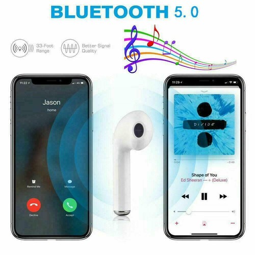 BLUETOOTH 5.0 WIRELESS HEADPHONES EARPHONES MINI IN-EAR PODS FOR iPHONE ANDROID - Picture 5 of 10