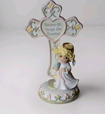 Precious Moments Figurine Angel May Birthstone Cross Birthday Retird 104429 Pink