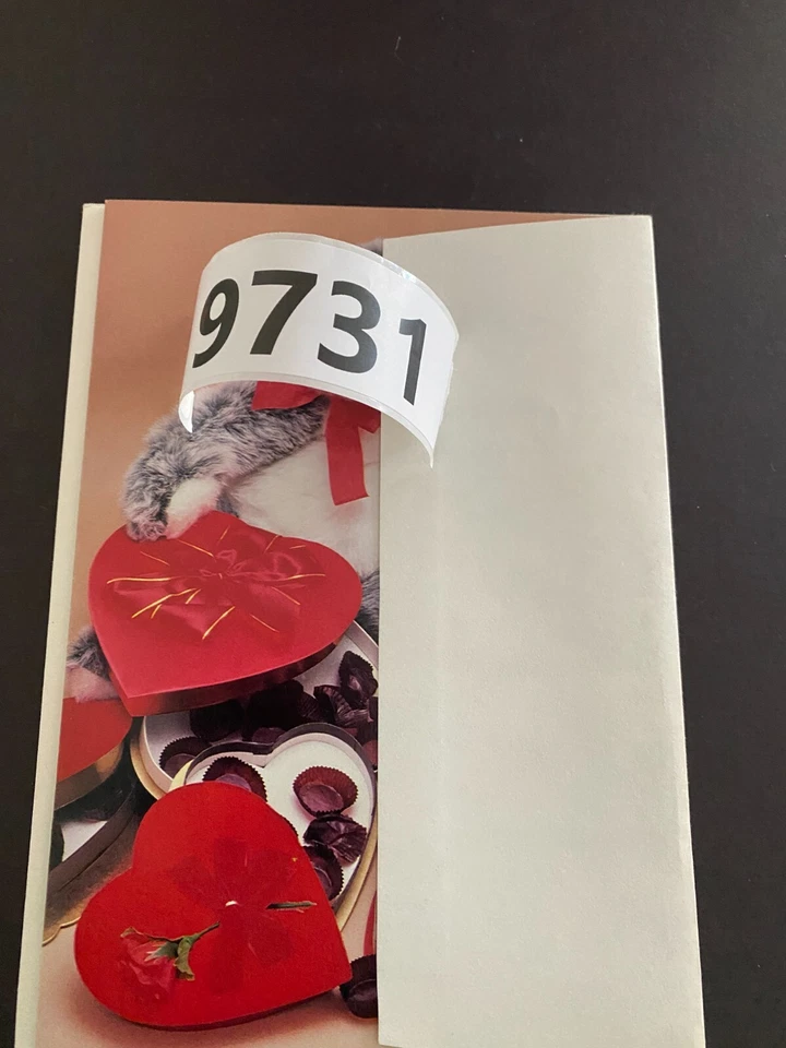 Valentine's Day Bear and Chocolates Holiday Greeting Red Card - Image 4 of 4