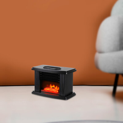 Desktop Mini 350w Electric Fireplace Heater Stove w/ 3D Realistic Flame Effect