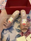 Valentino Garavani Nude Patent Leather Peep Toe Wedge Sandals Size 39.5 — photo 1