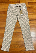 DL1961 Womens 27 Cream Green Filagree Print Angel Ankle Mid Rise Straight NEW