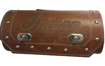 PURE LEATHER TOOL ROLL BAG FIT FOR INDIAN CHIEF MOTORCYCLE IN TAN COLOR