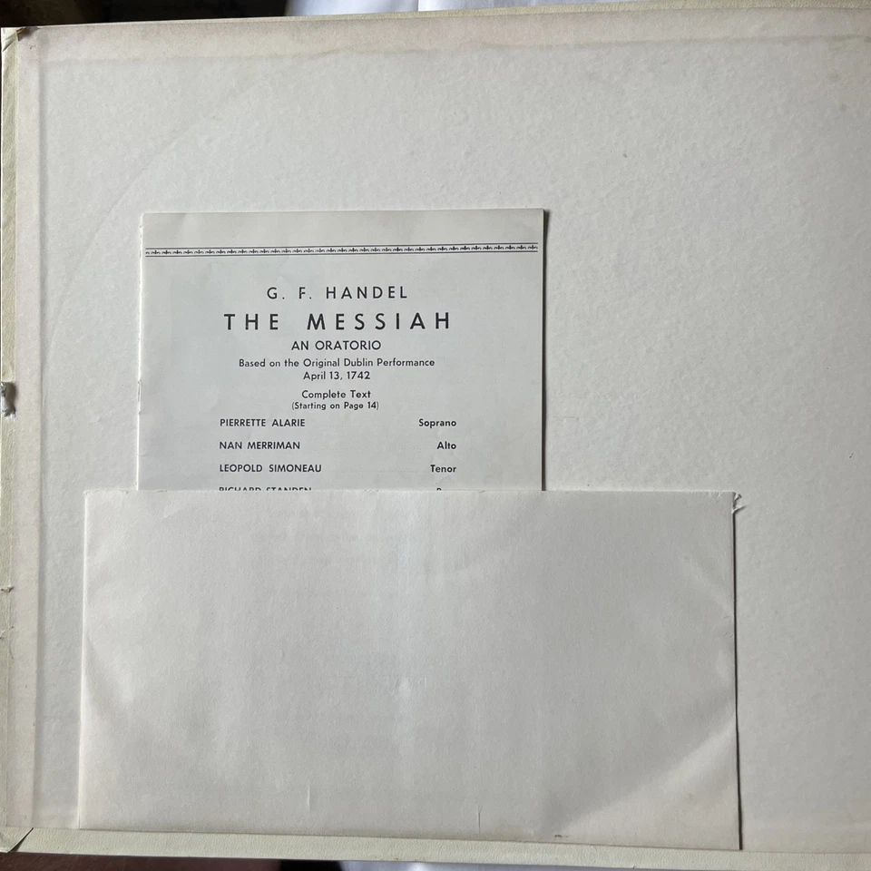 HANDEL Messiah cond HERMAN SCHERCHEN/ VIENNA: 4LP Set Westminster 306 VINTAGE - Image 4 of 4