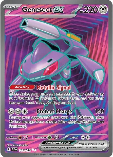 GENESECT EX 161/086 BLACK BOLT POKEMON ENGLISH (FULL ART, NM)
