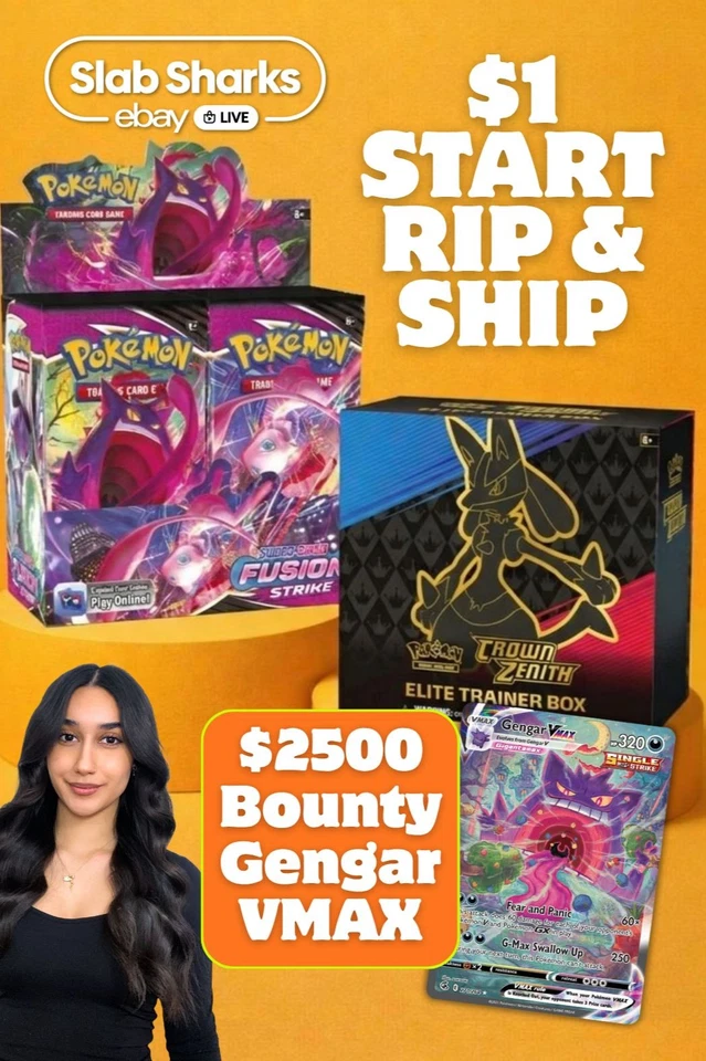 🔥FUSION STRIKE BOX & CROWN ZENITH ETB | RIP & SHIP | $2500 BOUNTY GENGAR!