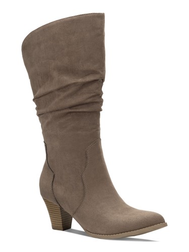 STYLE & COMPANY Womens Beige Arlenee Almond Toe Block Heel Slouch Boot 9 M