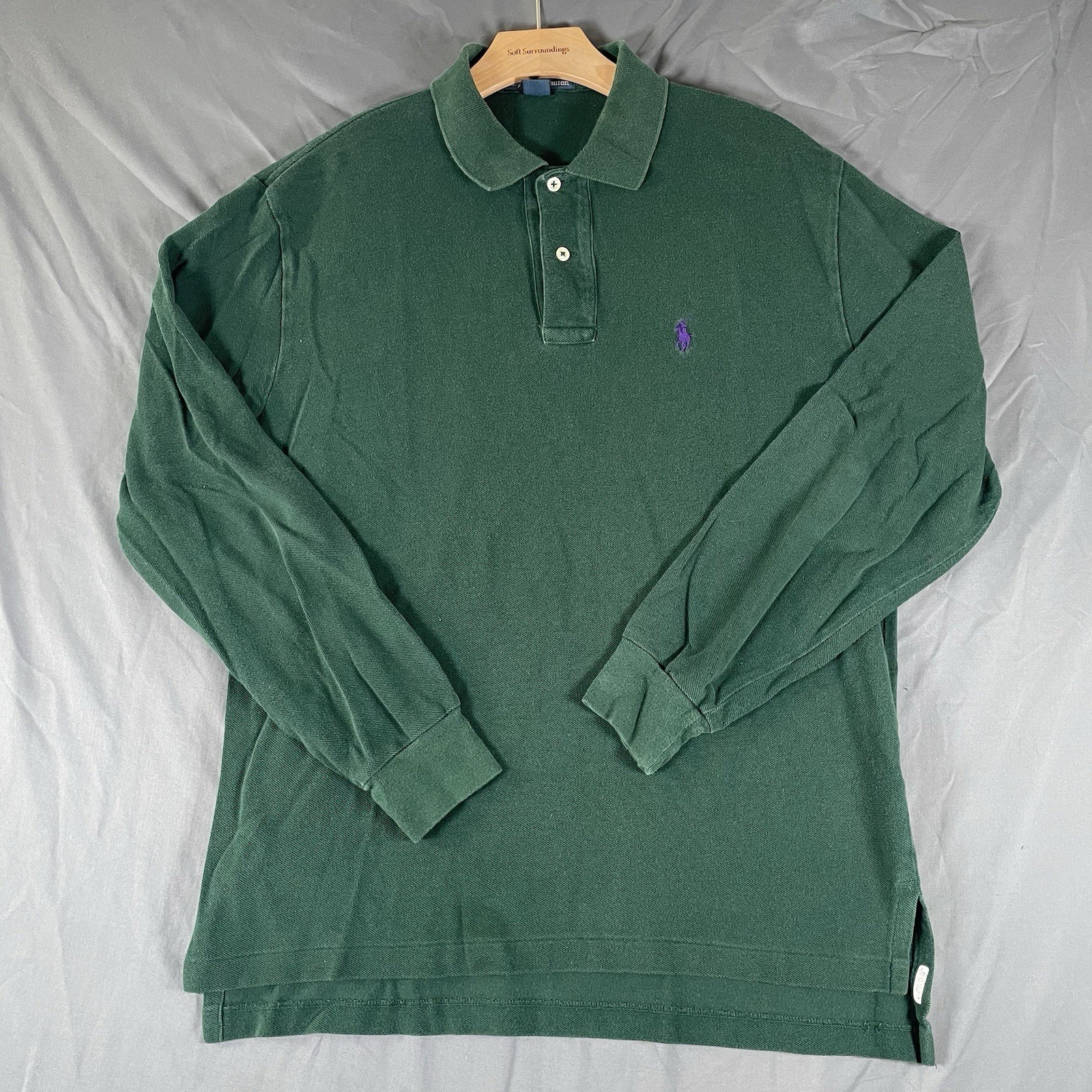 Polo Ralph Lauren Polo Shirt Men's Medium Long Sleeve Green Preppy Golf