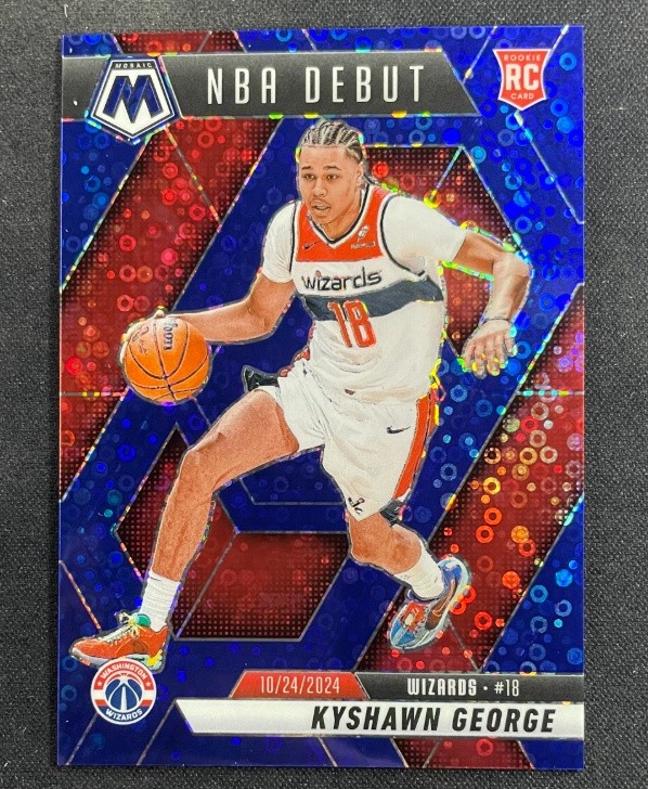 Kyshawn George 2024-25 Panini Mosaic NBA Debut Fast Break Blue 10/85 RC #256