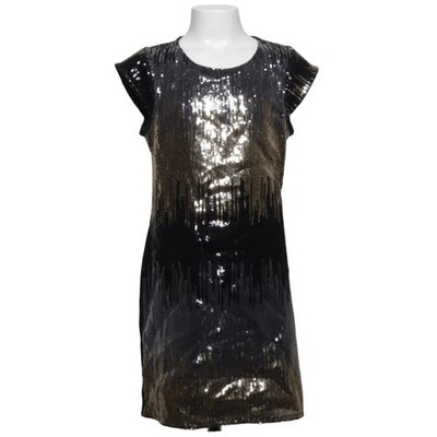 KappAhl, Cocktailkleid, Größe: 140, Schwarz/Silber/Gold/Mehrfarbig, Batik #11B