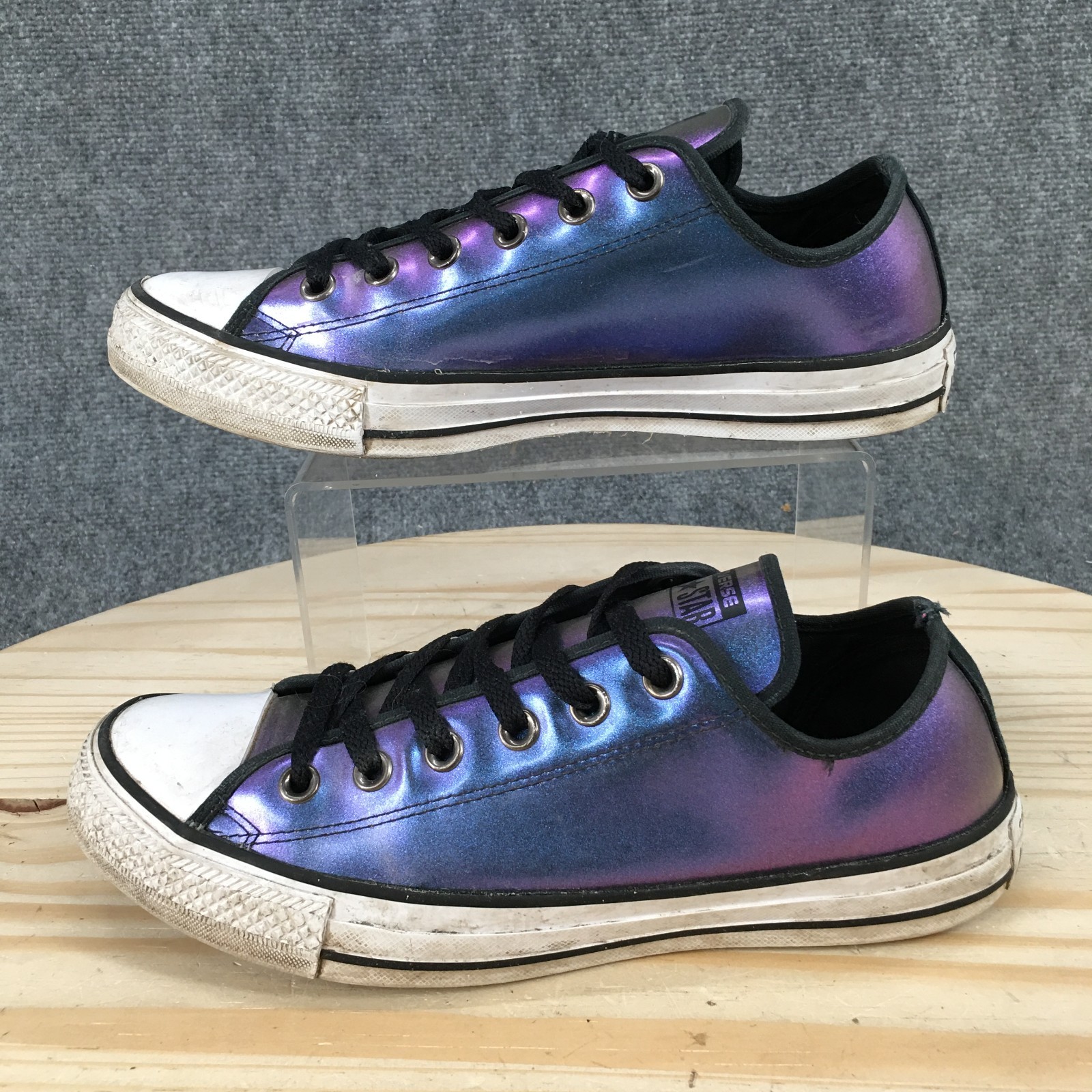 Converse Chuck Taylor All Star Shoes Mens 7 Womens 9 Iridescent Sneakers Purple thumbnail 2