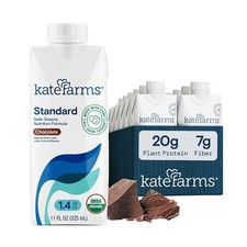 KATE FARMS Organic 1.4 High Calorie Shake, Chocolate, 20g Protein, 12 Pack Or