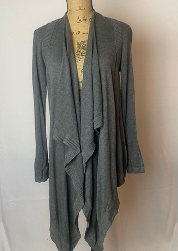 Lululemon Express Yourself Gray Waterfall Draped Open Front Cardigan Sweater S