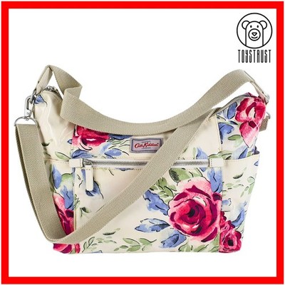 Cath Kidston Schultertasche Umhängetasche Heywood Blumen Rosen Wachstuch CQ76