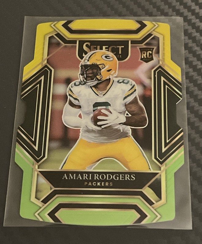 2021 Panini Select Club Level Amari Rodgers #292 Green Yellow Prizm