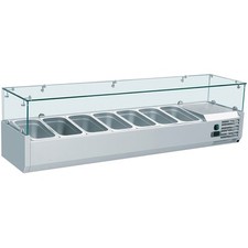 ZORRO Aufsatzk&uuml;hlvitrine ZVRX | 1500x380mm | f&uuml;r 6 x 1/3 GN-Beh&auml;lter