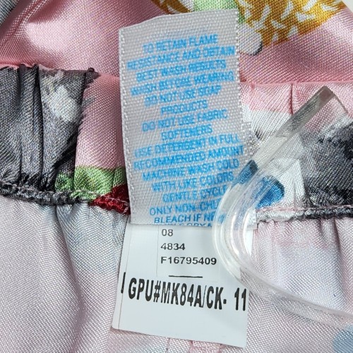 Nick & Nora Girls XL 14/16 Satin Pajama Pants Pink Cats Kittens Days Of Week - Picture 7 of 7