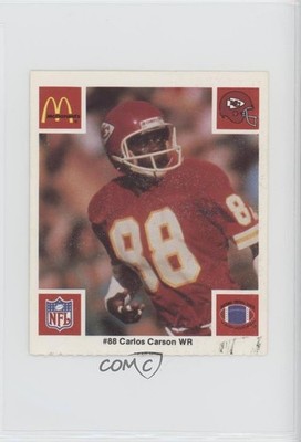 1986 McDonald's Play & Win Kansas City Chiefs No Tab Carlos Carson te2