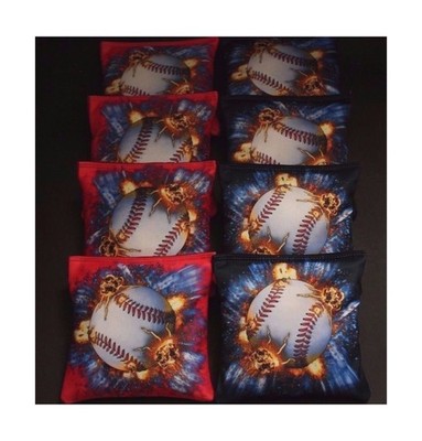 BackYardGamesUSA Home Run Baseball Flying with FIRE 8 Regulation Cornhole Bag...