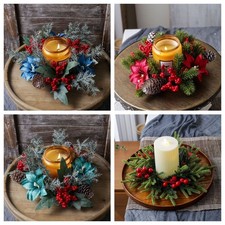Party Decoration Candlestick Wreaths Garland Candle Ring  Christmas Gifts