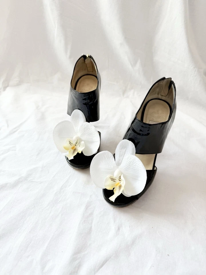 Jimmy Choo Flor Orquídea Tacones Zapatos Bombas Sandalias 36.5 Y2K Carrie Bradshaw Foto 2 de 4