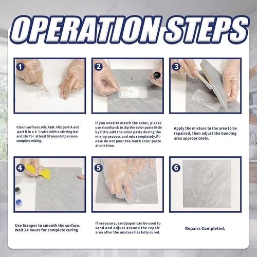 Tile & Stone Repair Kit - Professional for Chips, Cracks, Scratches... - Picture 7 of 7