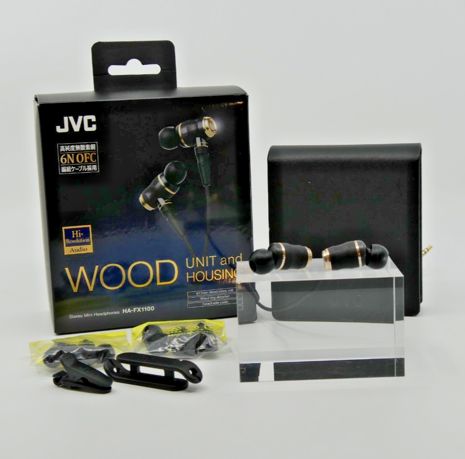 JVC Kenwood In-Ear Headphones HA-FX1100 WOOD UNIT High-resolution