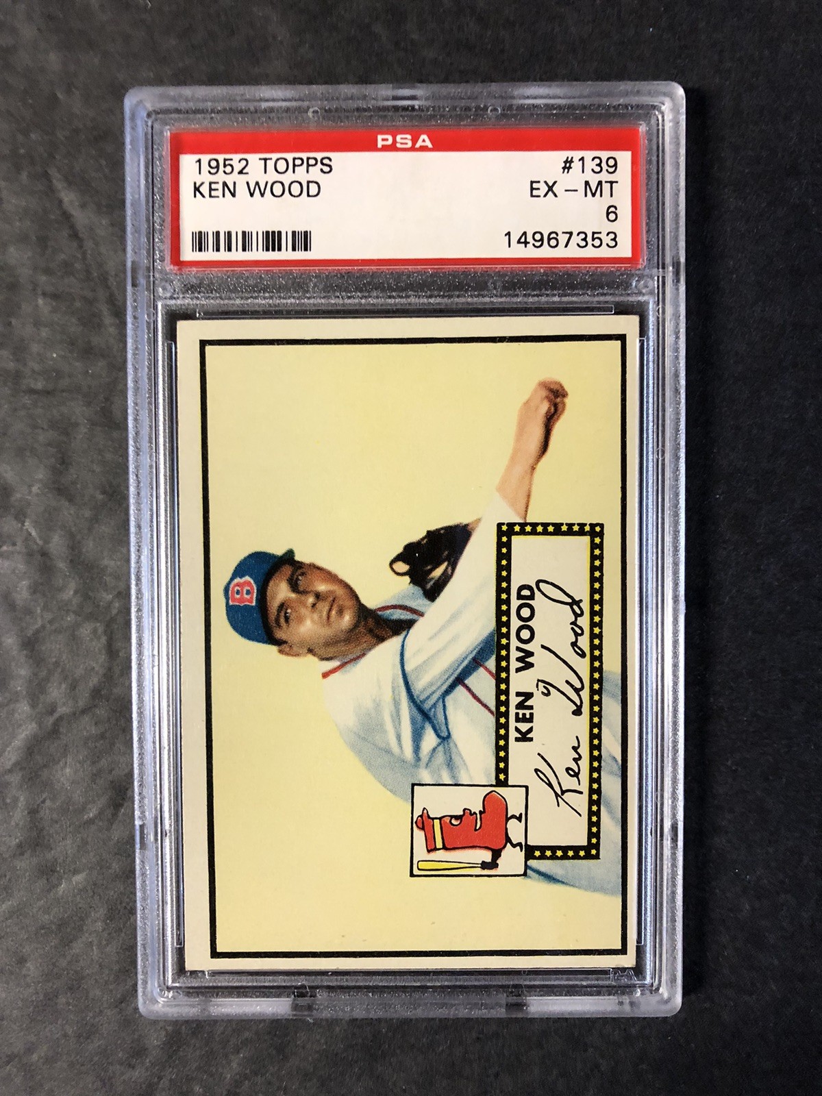 1952 Topps Ken Wood 139 PSA 6; Sharp focus & Color, Flawless background!!