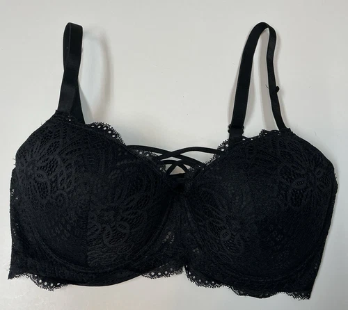 XOXO 36D Lace Push Up Bra Black NWOT