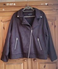 Centigrade Faux Suede Jacket In Black. Size 3XL  Fitting 22/24