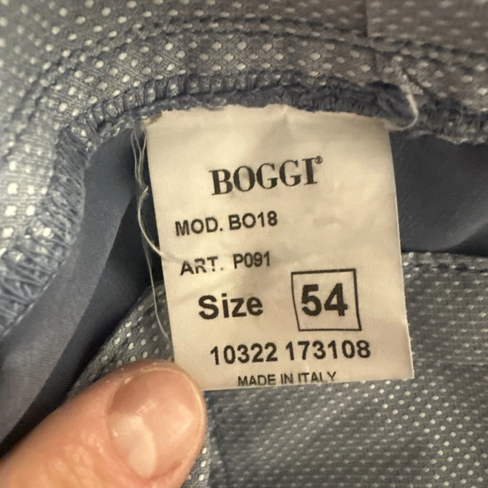 Boggi Milano Men's Cotton Chino Casual Pants Light Blue Italy Size 54 | 36x31 - Image 3 of 3
