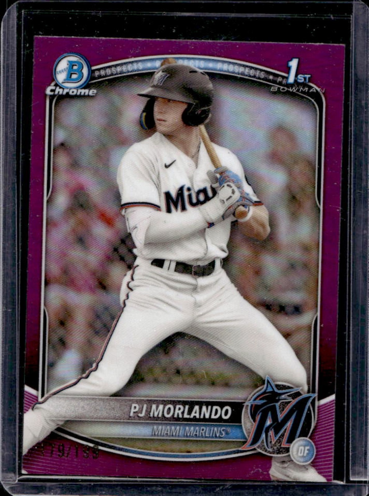 2025 Bowman PJ Morlando Chrome Fuchsia Refractor 1st #179/199 Marlins