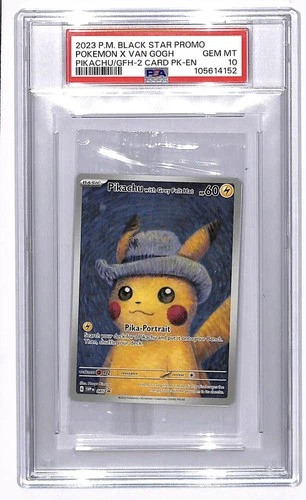 2023 Pokemon X Van Gogh Pikachu With Grey Felt Hat 085 Sealed Promo PSA 10